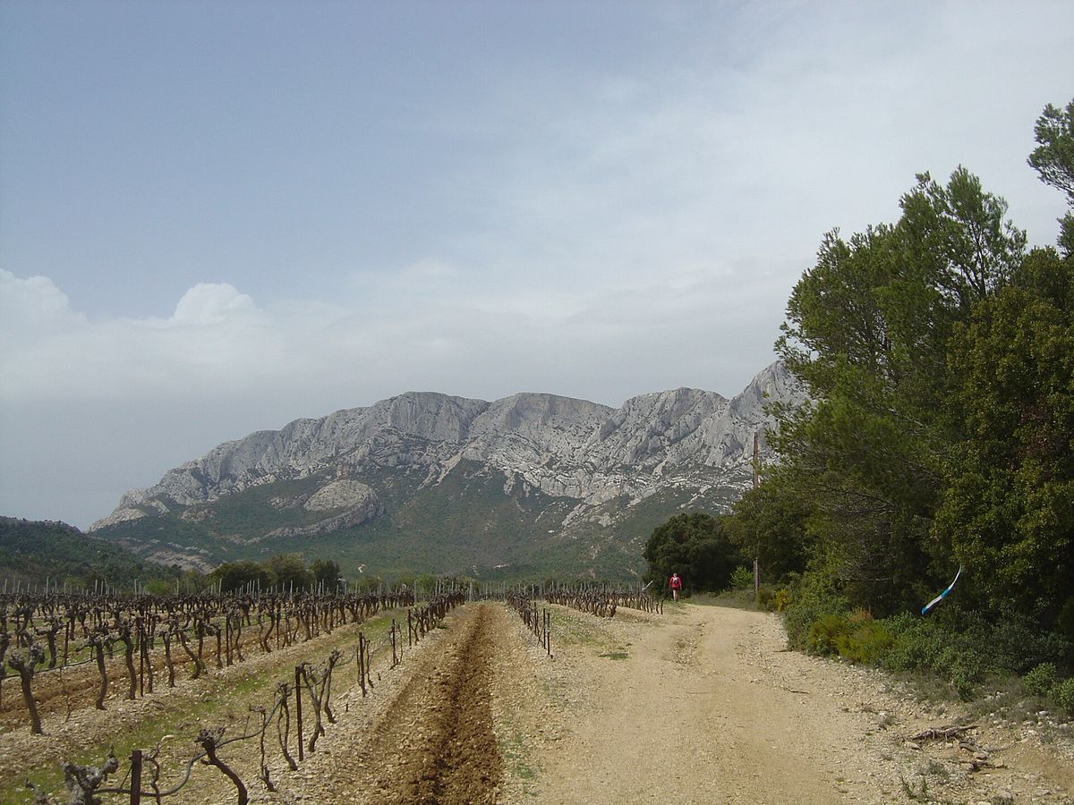 La crête de Sainte-Victoire vue depuis les vignes après Puyloubier